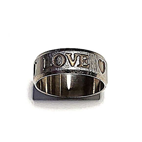 Love stainless steel band ring size 9 - Picture 3 of 7